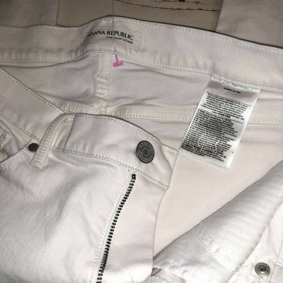 Banana Republic Women's Skinny Ankle Jeans Sz 27 Light Pink Raw Hem Distressed - Picture 3 of 5